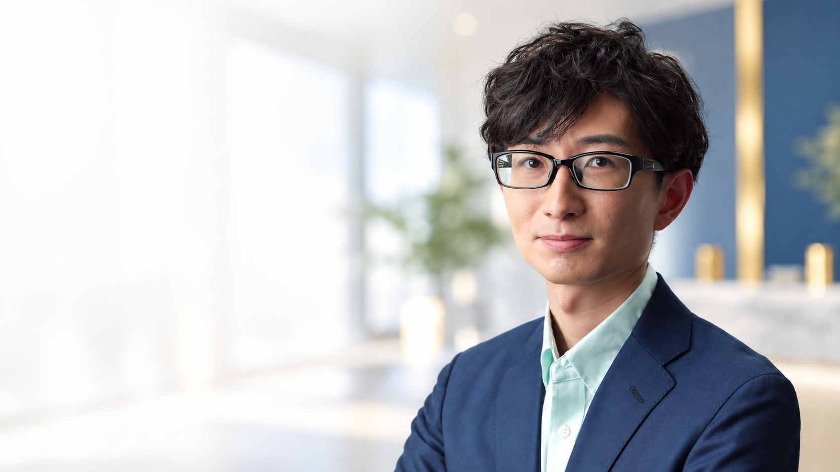 代表取締役 長谷川吉孝。背景はイメージです。